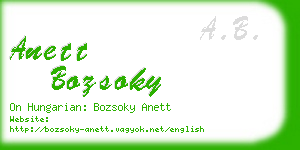 anett bozsoky business card